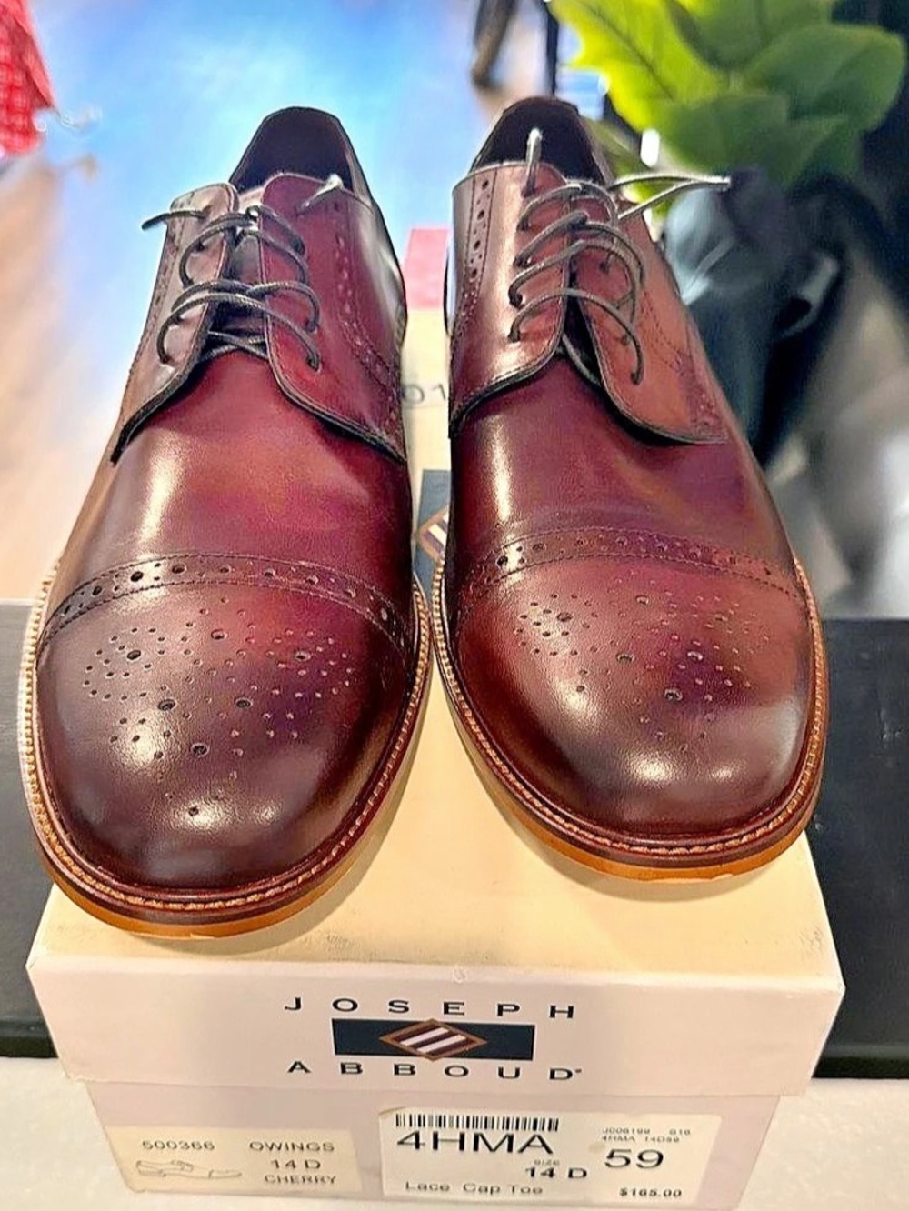 Joseph Abboud Owings Cap Toe Oxford Brown US 14 D
